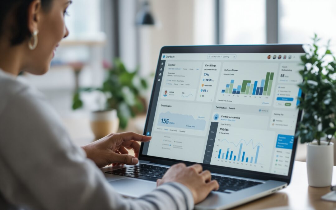 Система дистанционного обучения с интерфейсом курсов и прогрессом для выбора платформы