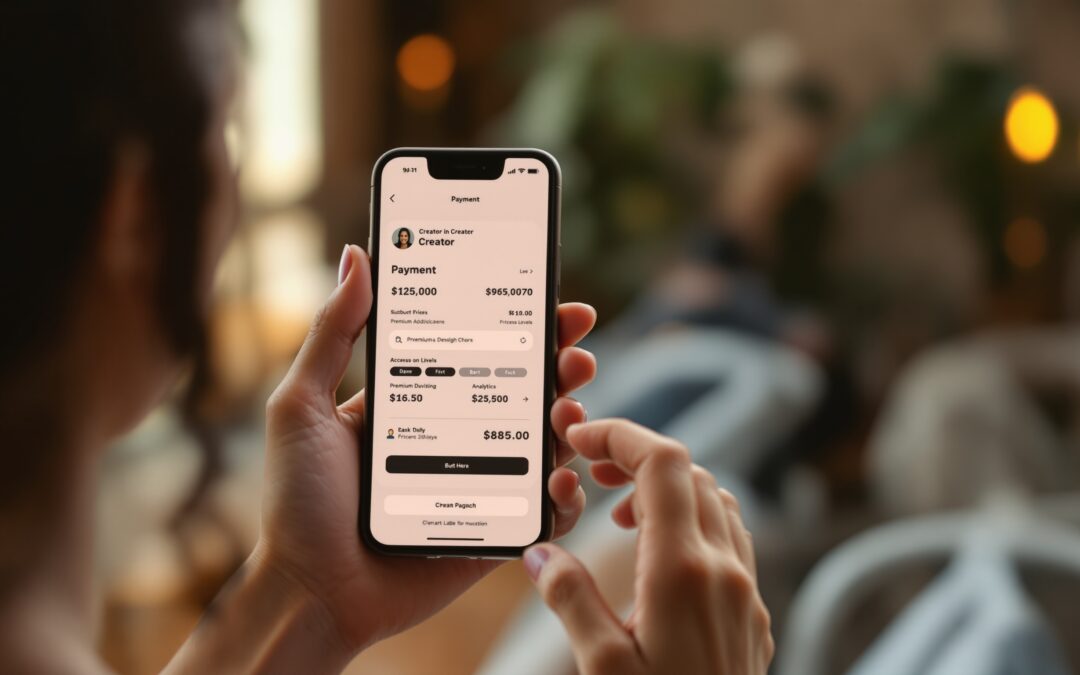 Online payment screen for community platform pricing